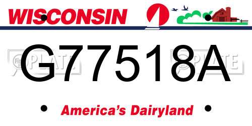 G77518A Wisconsin License Plate