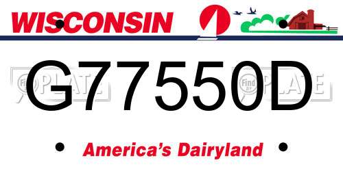 G77550D Wisconsin License Plate