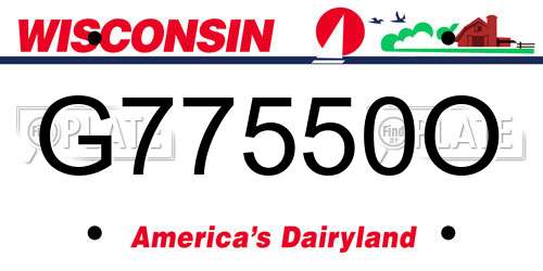 G77550O Wisconsin License Plate
