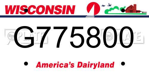 G775800 Wisconsin License Plate