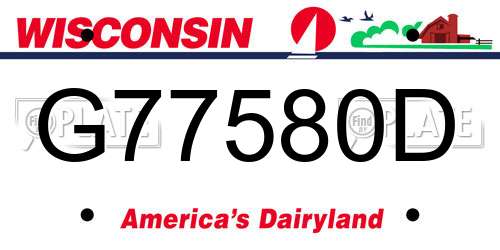 G77580D Wisconsin License Plate
