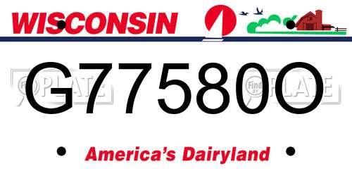 G77580O Wisconsin License Plate