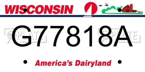 G77818A Wisconsin License Plate