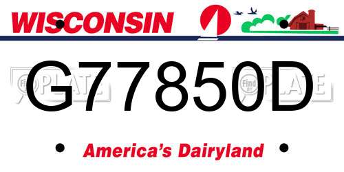 G77850D Wisconsin License Plate