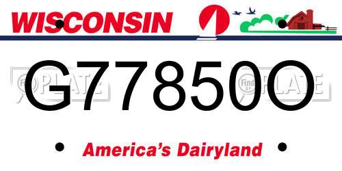 G77850O Wisconsin License Plate