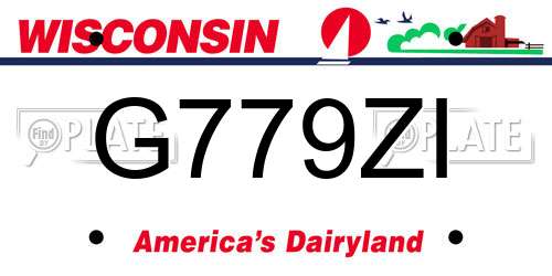 G779ZI Wisconsin License Plate