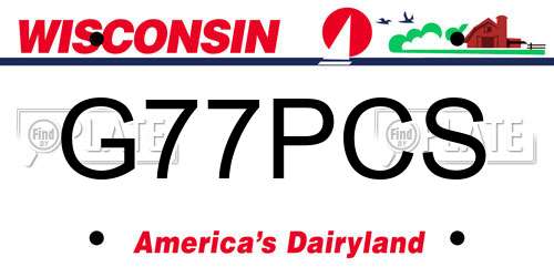 G77PCS Wisconsin License Plate