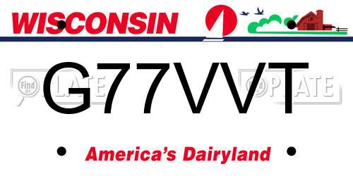 G77VVT Wisconsin License Plate