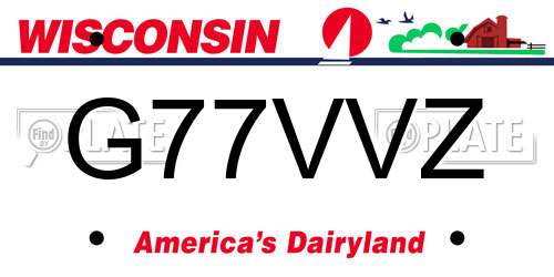 G77VVZ Wisconsin License Plate