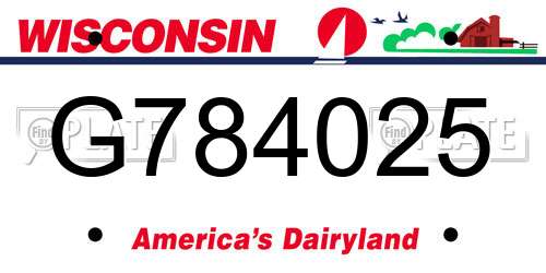 G784025 Wisconsin License Plate