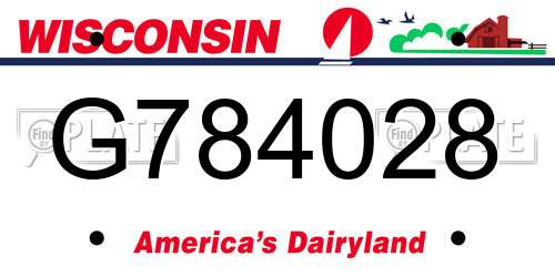 G784028 Wisconsin License Plate