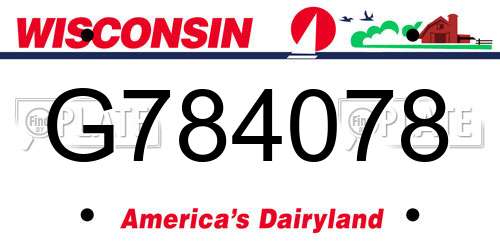 G784078 Wisconsin License Plate