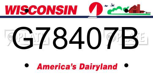 G78407B Wisconsin License Plate
