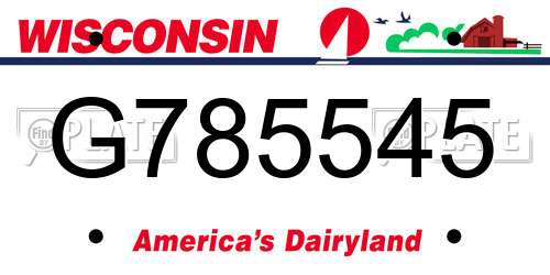 G785545 Wisconsin License Plate