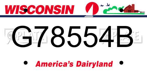 G78554B Wisconsin License Plate