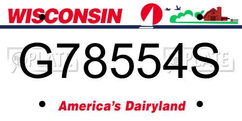 G78554S Wisconsin License Plate