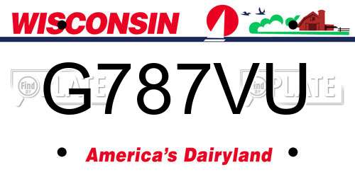 G787VU Wisconsin License Plate