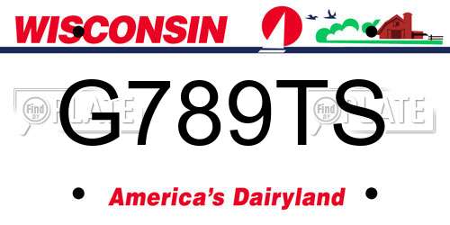 G789TS Wisconsin License Plate