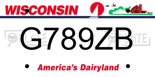 G789ZB Wisconsin License Plate