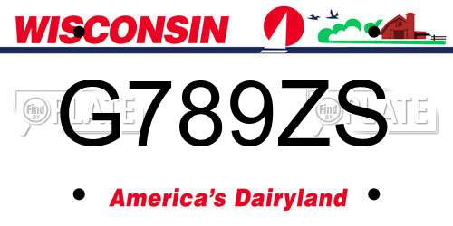 G789ZS Wisconsin License Plate