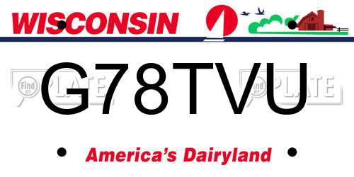 G78TVU Wisconsin License Plate