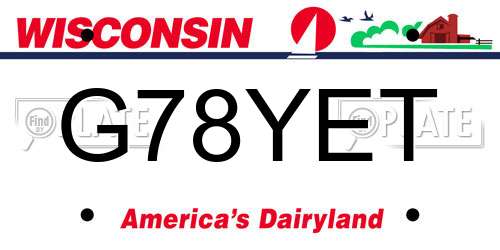 G78YET Wisconsin License Plate