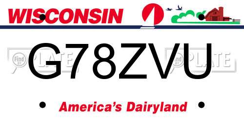 G78ZVU Wisconsin License Plate