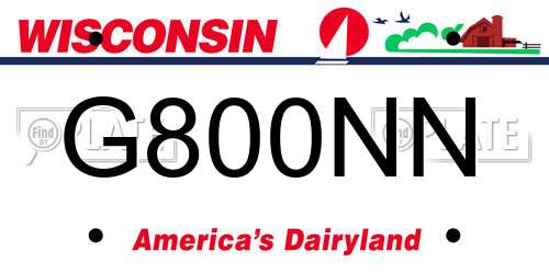 G800NN Wisconsin License Plate