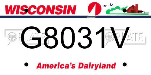 G8031V Wisconsin License Plate
