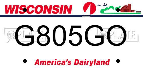 G805GO Wisconsin License Plate