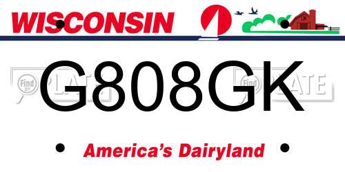 G808GK Wisconsin License Plate