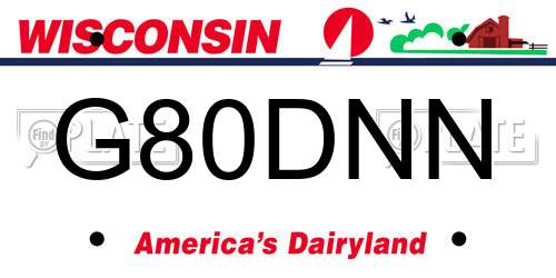 G80DNN Wisconsin License Plate
