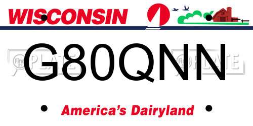G80QNN Wisconsin License Plate
