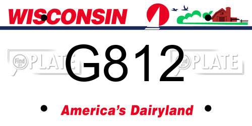 G812 Wisconsin License Plate
