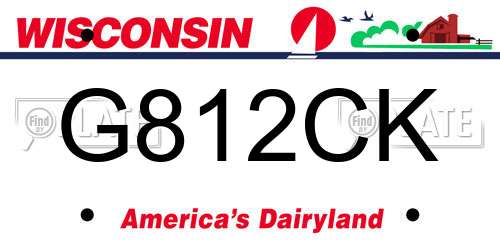 G812CK Wisconsin License Plate