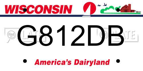 G812DB Wisconsin License Plate