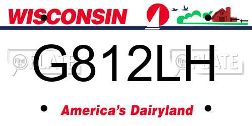 G812LH Wisconsin License Plate