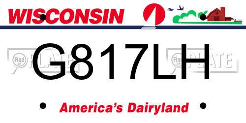 G817LH Wisconsin License Plate