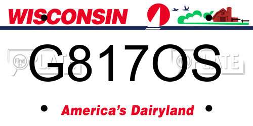 G817OS Wisconsin License Plate