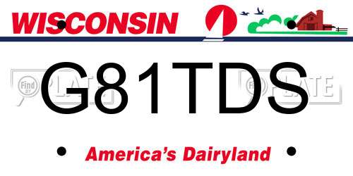 G81TDS Wisconsin License Plate