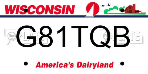 G81TQB Wisconsin License Plate