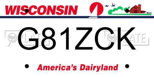 G81ZCK Wisconsin License Plate