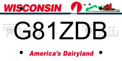 G81ZDB Wisconsin License Plate