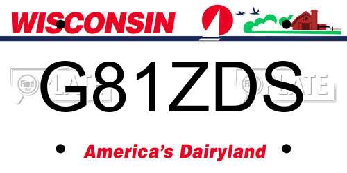 G81ZDS Wisconsin License Plate
