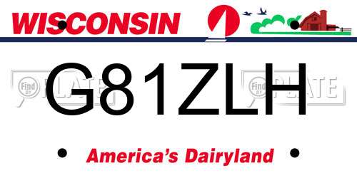 G81ZLH Wisconsin License Plate