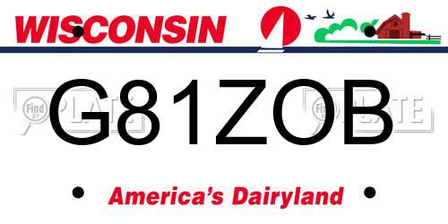 G81ZOB Wisconsin License Plate