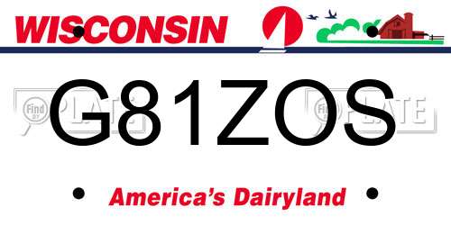 G81ZOS Wisconsin License Plate