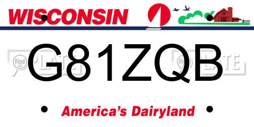 G81ZQB Wisconsin License Plate