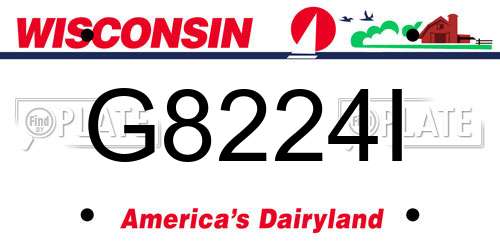 G8224I Wisconsin License Plate