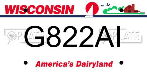 G822AI Wisconsin License Plate